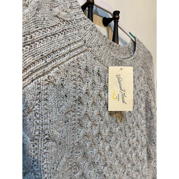 Universal Thread Cable Sweater Women’s XL Gray Heathered Wool Blend Cozy Warm - Picture 3 of 10